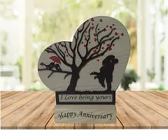 iMPACTGift Together Forever Best gift for Valentines Day, Anniversary With Greeting card Decorative Showpiece - 17.5 cm  (Wood, Beige, Brown)-thumb1