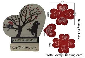 iMPACTGift Together Forever Best gift for Valentines Day, Anniversary With Greeting card Decorative Showpiece - 17.5 cm  (Wood, Beige, Brown)-thumb3