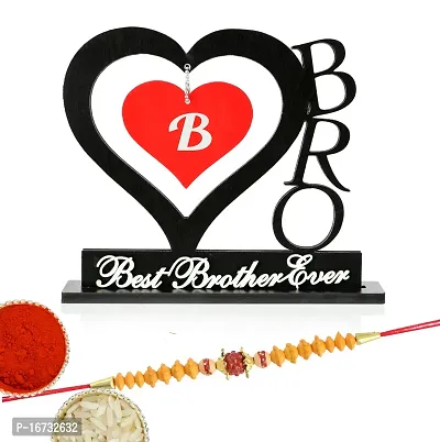 iMPACTGift Red, Black B Alphabet Frame Rakhi gifts for Brother-thumb3