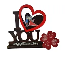 iMPACTGift Happy Valantine Day My Love Best Couple gift for life partner Hubby wifey  Boyfriend Girlfriend Birthday1 Decorative Showpiece - 18 cm  (Wood, Black-thumb1