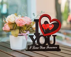 iMPACTGift I Love You F0rever  Best Couple gift for life partner Hubby wiFy Birthday Valantine  Annvirsery1 Decorative Showpiece - 18 cm  (Wood, Black)-thumb1