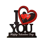 iMPACTGift Happy Valentins day Best gift for Lovely Couple Hubby Wifey Girls Boys Decorative Showpiece - 18 cm  (Wood, Black)-thumb4