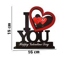 iMPACTGift Happy Valentins day Best gift for Lovely Couple Hubby Wifey Girls Boys Decorative Showpiece - 18 cm  (Wood, Black)-thumb1