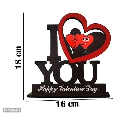 iMPACTGift Happy Valentins day Best gift for Lovely Couple Hubby Wifey Girls Boys Decorative Showpiece - 18 cm  (Wood, Black)-thumb2