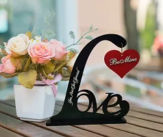 iMPACTGift Be Mine Hubby wifey GF BF Couple Gifts for Valentine's Day Anniversary Birthday Decorative Showpiece - 16.5 cm  (Wood, Black)-thumb1