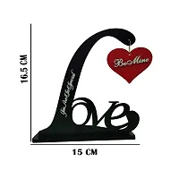 iMPACTGift Be Mine Hubby wifey GF BF Couple Gifts for Valentine's Day Anniversary Birthday Decorative Showpiece - 16.5 cm  (Wood, Black)-thumb2