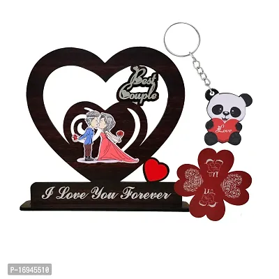 iMPACTGift  I Love You Forever Best gift for Lovely Couple Hubby Wifey Annvirsary Birthday Valantine   Decorative Showpiece - 15 cm  (Wood, Black)-thumb0