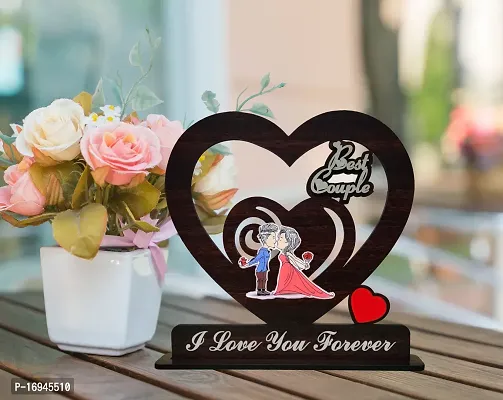 iMPACTGift  I Love You Forever Best gift for Lovely Couple Hubby Wifey Annvirsary Birthday Valantine   Decorative Showpiece - 15 cm  (Wood, Black)-thumb2