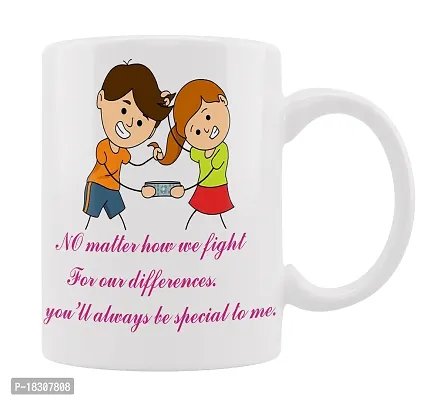 iMPACTGift Brother Sister Fight Printed mug gift for Birthday #437 Ceramic Coffee Mug-thumb0
