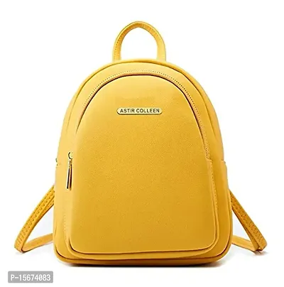 ASTIR COLLEEN Leather Women/Girls Sling Bag Cum Backpack (Big-Pocket) (Yellow)-thumb0