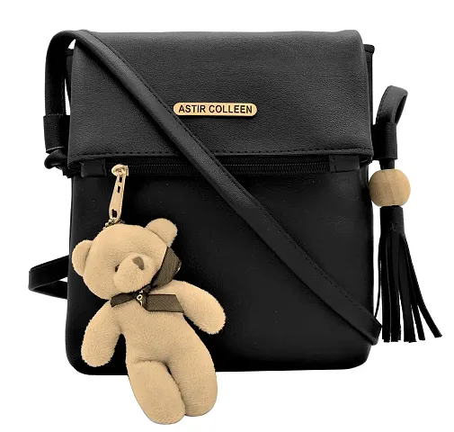 ASTIR COLLEEN Women's Girls' Sling Bag - Bear (Black)