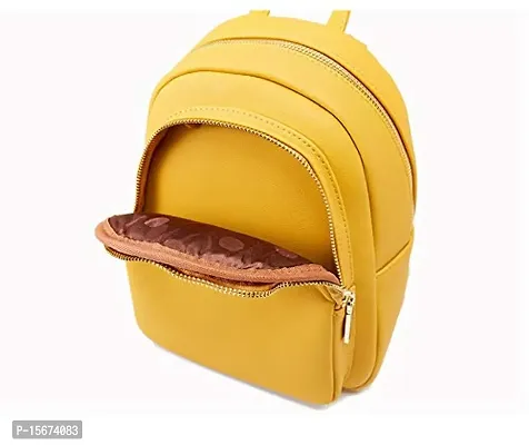 ASTIR COLLEEN Leather Women/Girls Sling Bag Cum Backpack (Big-Pocket) (Yellow)-thumb3