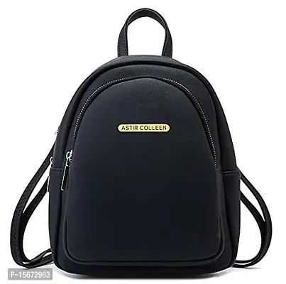 ASTIR COLLEEN Leather Women/Girls Sling Bag Cum Backpack (Big-Pocket) (Black)