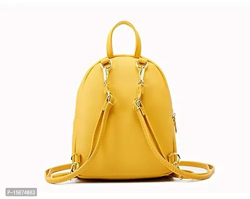 ASTIR COLLEEN Leather Women/Girls Sling Bag Cum Backpack (Big-Pocket) (Yellow)-thumb4