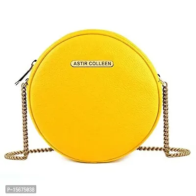 ASTIR COLLEEN Women's  Girl's Sling Bag - Round Plain (Yellow)