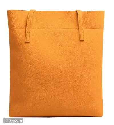 ASTIR COLLEN Vegan Leather Women's Tote Bag with Zipper (Yellow)-thumb2