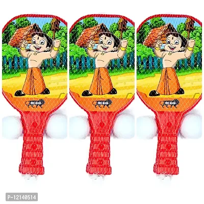 Stylish Fancy Trendy This Is Set Of 3 Table Tennis Badminton Plastic Racquet Set With 6 Balls And 6 Racquet-thumb0
