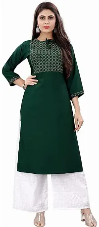 A-Line Embroidered Rayon Kurta