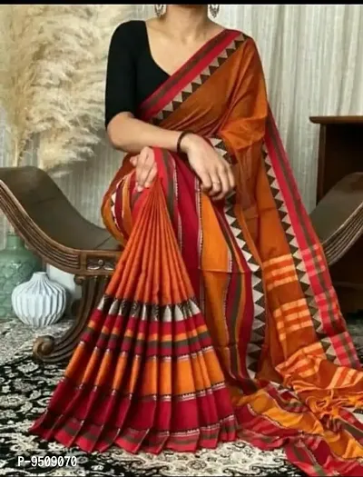 Trending Cotton Handloom Saree With Blouse Piece-thumb0