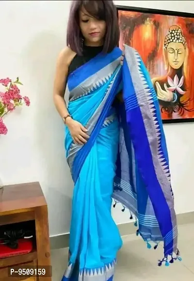 Trending Cotton Saree With Blouse Piece