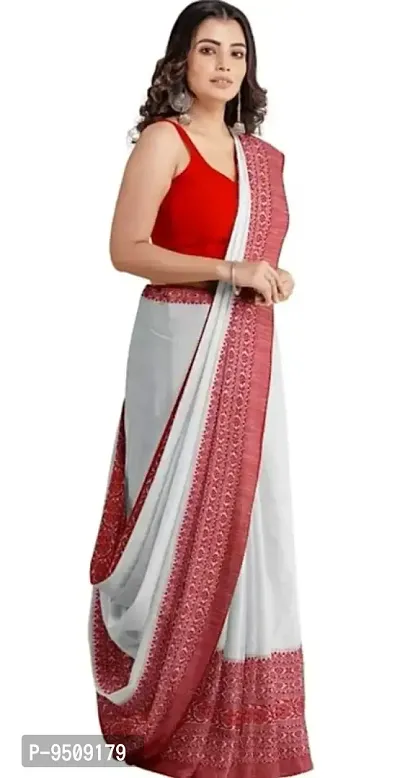Trending Khadi Cotton Handloom Saree With Blouse Piece-thumb0