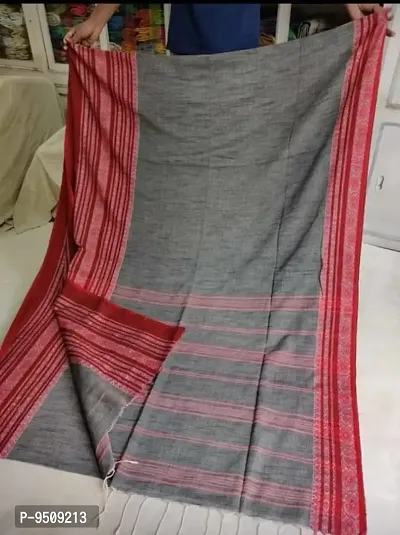 Trending Khadi Cotton Handloom Saree With Blouse Piece