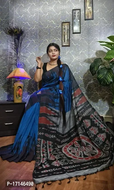 Fancy Khadi Cotton Saree without Blouse Piece for Women-thumb0