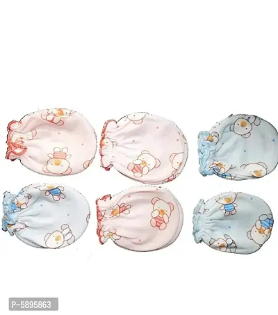 Cotton Mittens for newborn set of 6 (6 pairs) 0-6-months Baby Infants Mittens FOR Girls, Boys mittens pack of 06