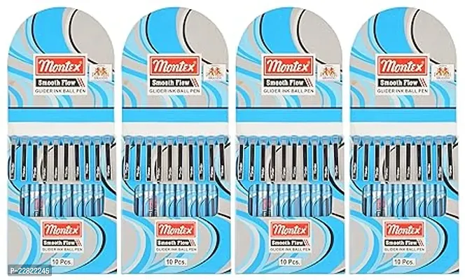 Montex Blue Smooth Flow Ball Pen, Pack of 40-thumb0