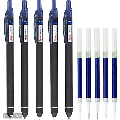 Pentel EnerGel Click 0.7mm Metal Tip (EnerGel Click Pen Blue 5  LR7 Refill Blue 5)