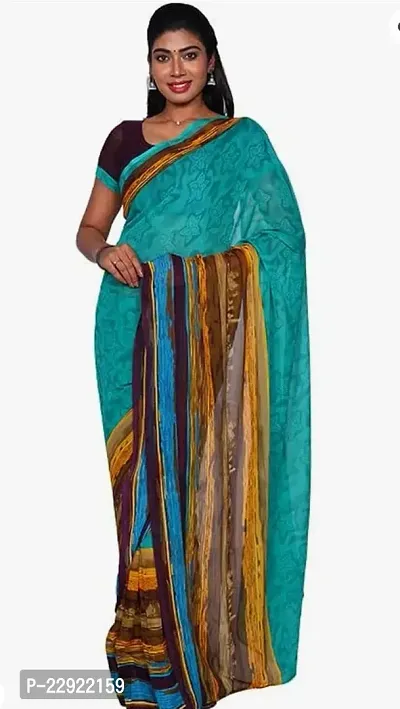 Elegant Green Silk Cotton Saree with Blouse piece For Women-thumb0