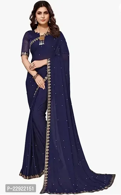 Elegant Blue Silk Cotton Saree with Blouse piece For Women