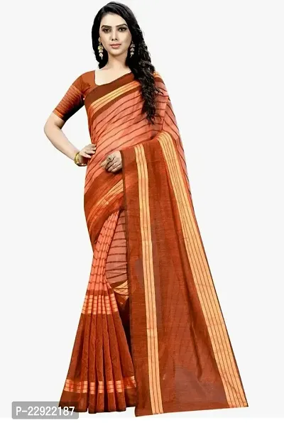 Elegant Pink Silk Cotton Saree with Blouse piece For Women-thumb0