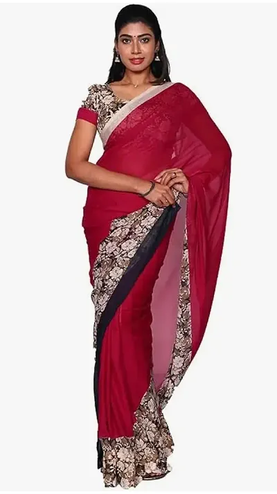 Attractive Georgette Saree with Blouse piece 