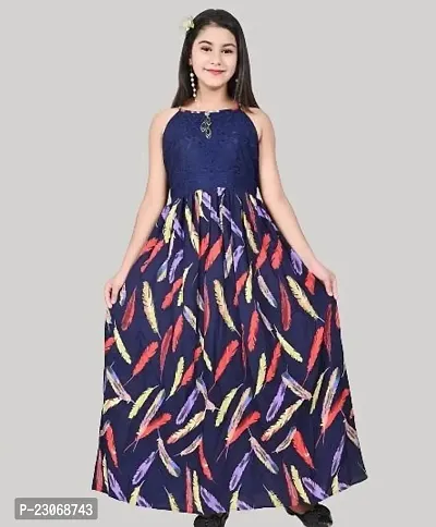 Printed Dress For Girls-thumb0