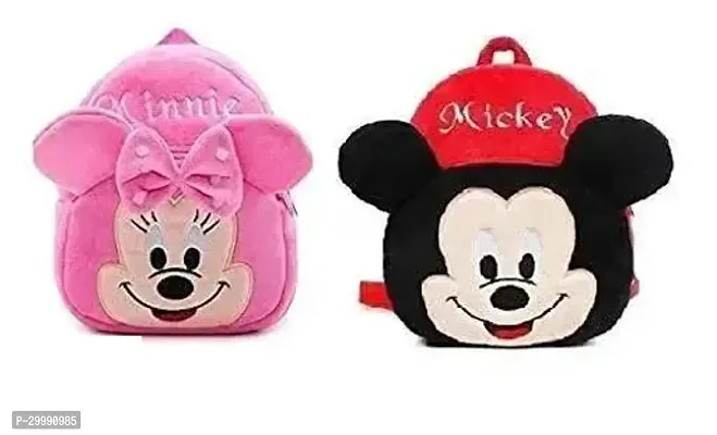 Cute Soft Velvet Design Small School Bag for Kids Pack of 2-thumb0