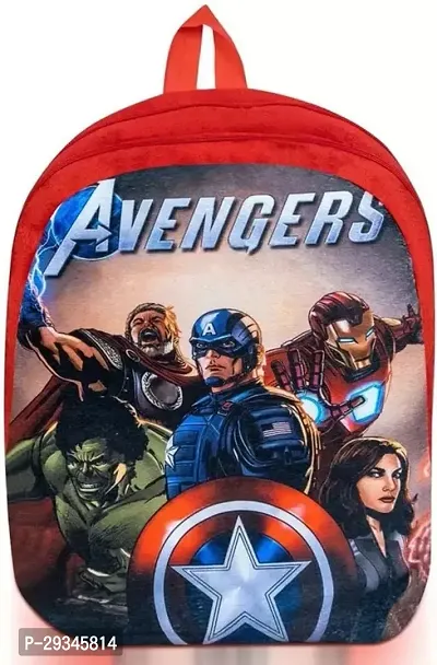 Raj Enterprises Soft premium Quality Avengers Bag for kids School Bag Red 4 L-thumb0