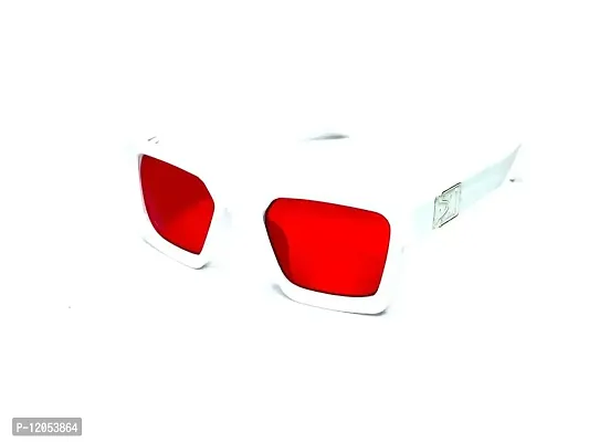 VIRAJ OPTICAL KART | SUNGLASSES UNISEX | SQUARE SUNGLASSES (Red)-thumb2