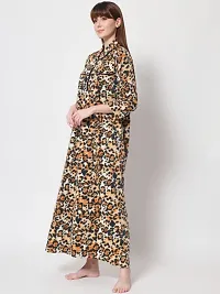 Trendy Brown Woolen Printed Nighty For Women-thumb2