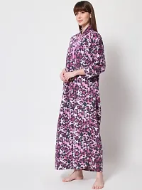 Trendy Purple Woolen Printed Nighty For Women-thumb2