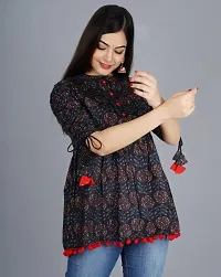 Kairab Rayon Short Top for Womens Embroidered Printed Short Kurti Tunic Tops for Women-thumb2