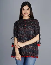 Kairab Rayon Short Top for Womens Embroidered Printed Short Kurti Tunic Tops for Women-thumb4