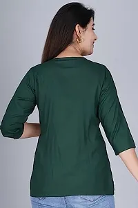 Kairab Rayon Short Top for Womens Embroidered Printed Short Kurti Tunic Tops for Women (X-Large, Green)-thumb1