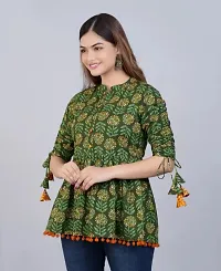 Kairab Rayon Short Top for Womens Embroidered Printed Short Kurti Tunic Tops for Women-thumb1