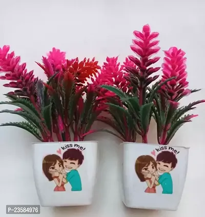 Artificial Plants With PRINTED Pot Pack Of 2-thumb0