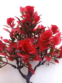 Artificial Plant With Pot Artificial Flower Pot Bonsai Plant Wild Plant Decorative Plant for Homa and Office Red Rose-thumb1
