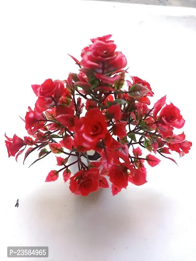 Artificial Plant With Pot Artificial Flower Pot Bonsai Plant Wild Plant Decorative Plant for Homa and Office Red Rose-thumb3