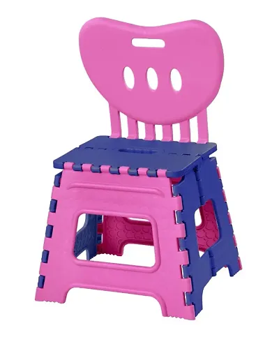 HYFLEZ PRODUCTS Portable Baby Stool Folding Step Stool, Folding Chairs with Backrest for Kids (MULTICOLOR) PACK OF 1