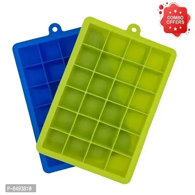 24 Grid Silicon Ice Cube Tray Mold For Freezer - 2 pcs