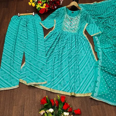 Trendy Rayon Kurta Bottom Set